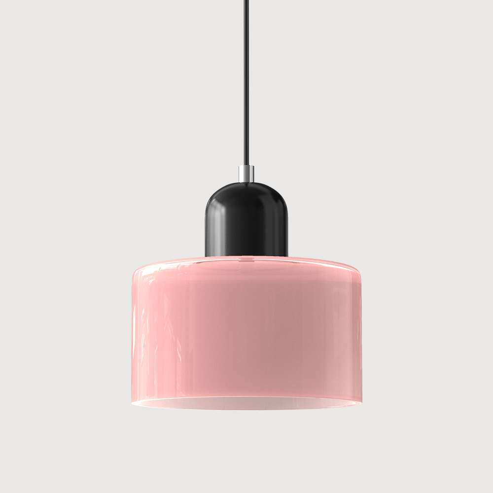 12-Inch Height Cylindrical Glass Shade Pendant Light Fixture | Temsk