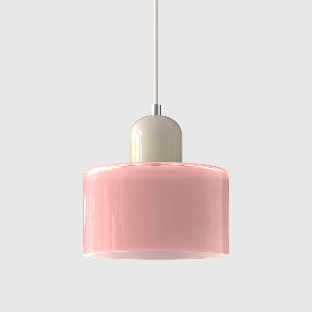 12-Inch Height Cylindrical Glass Shade Pendant Light Fixture | Temsk