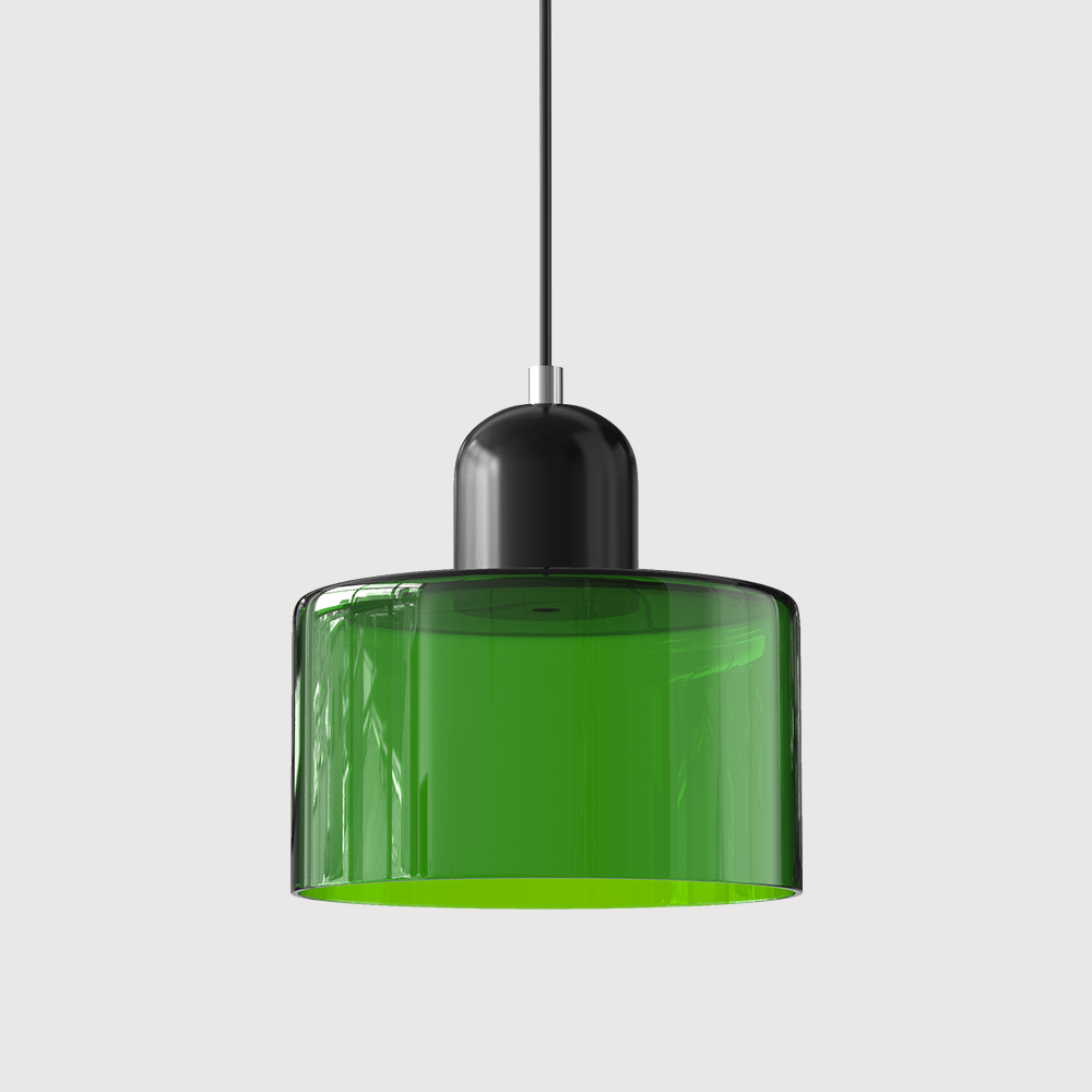12-Inch Height Cylindrical Glass Shade Pendant Light Fixture | Temsk