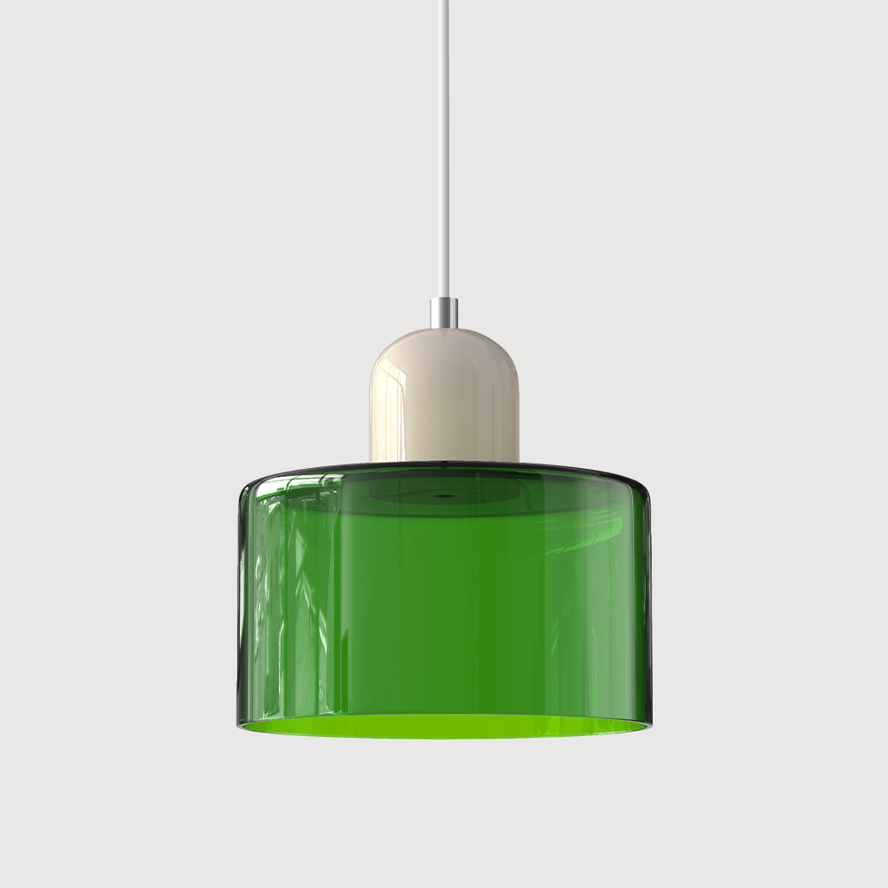 12-Inch Height Cylindrical Glass Shade Pendant Light Fixture | Temsk