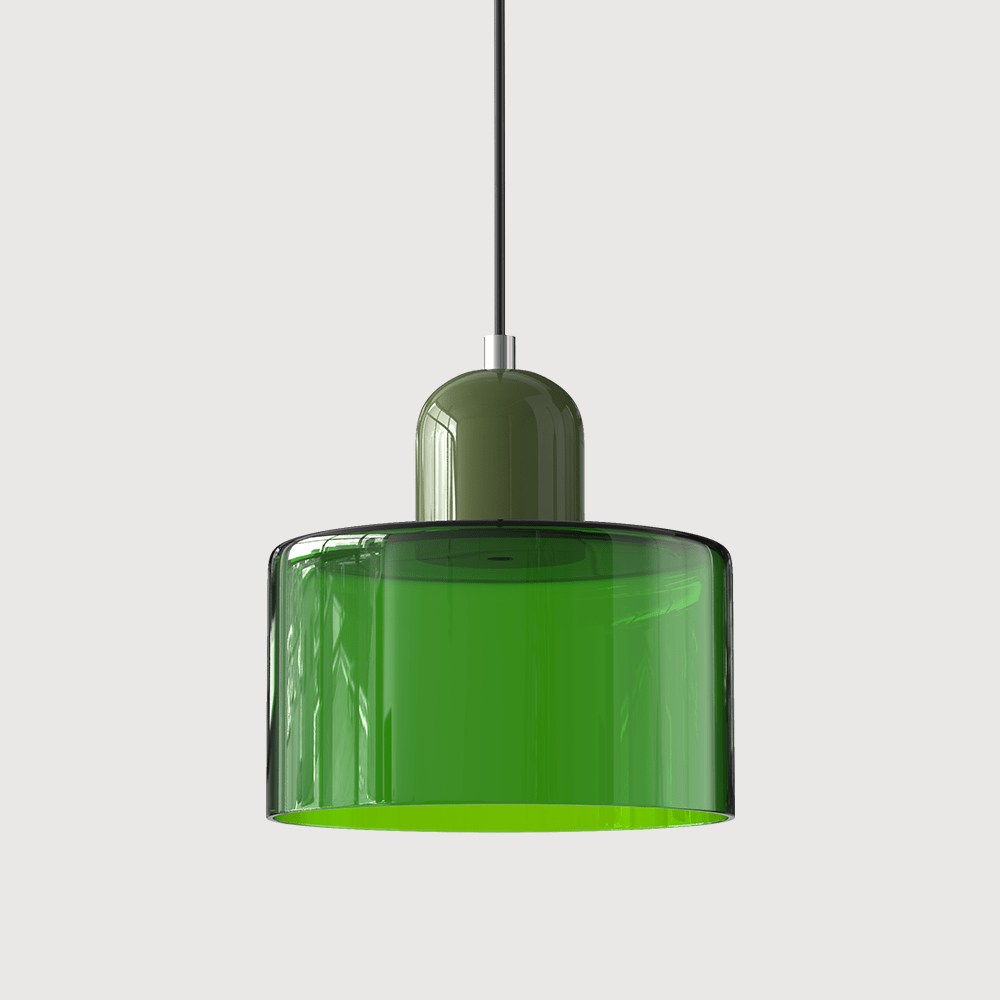 12-Inch Height Cylindrical Glass Shade Pendant Light Fixture | Temsk
