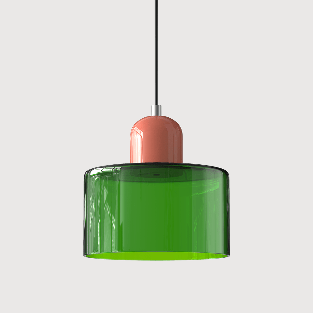 12-Inch Height Cylindrical Glass Shade Pendant Light Fixture | Temsk