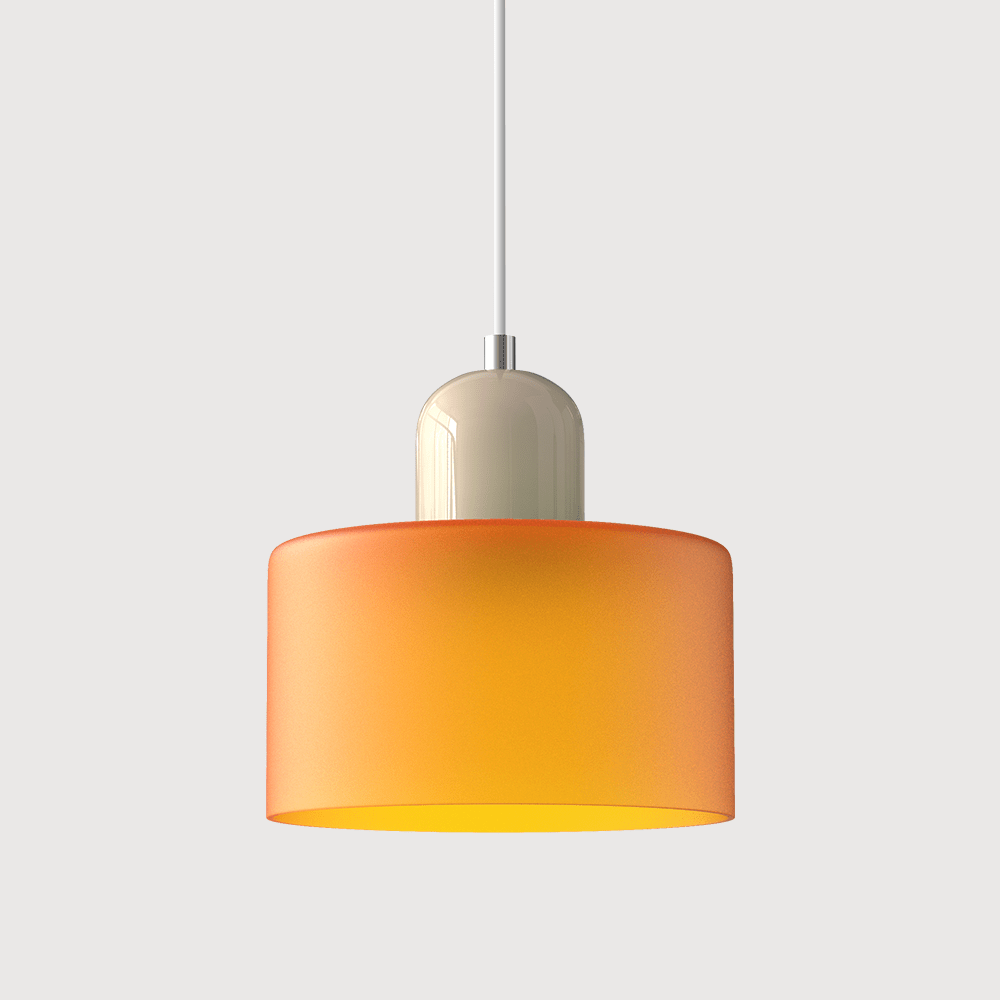 12-Inch Height Cylindrical Glass Shade Pendant Light Fixture | Temsk