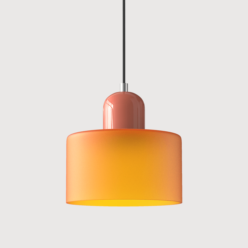 12-Inch Height Cylindrical Glass Shade Pendant Light Fixture | Temsk