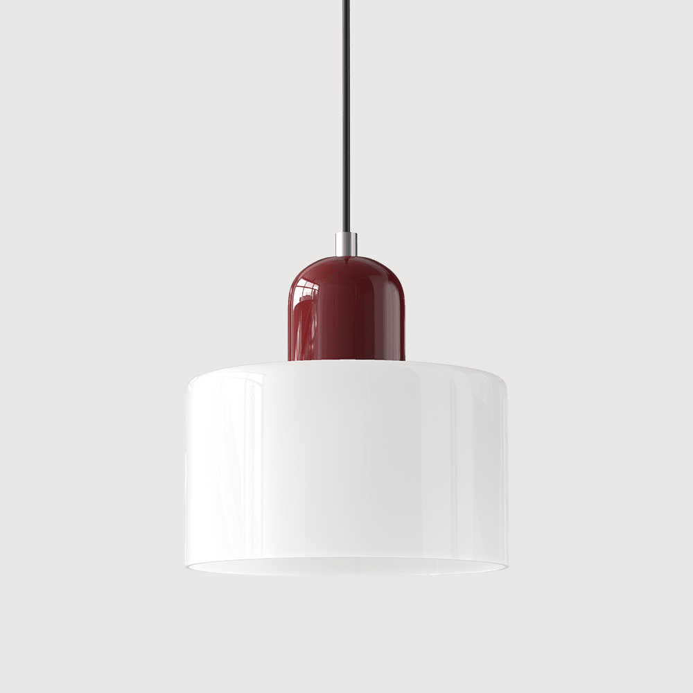12-Inch Height Cylindrical Glass Shade Pendant Light Fixture | Temsk