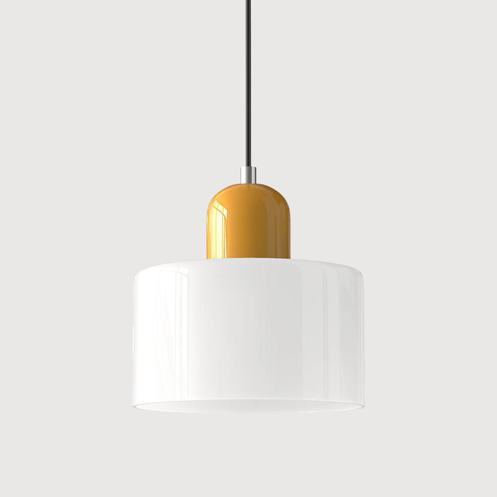 12-Inch Height Cylindrical Glass Shade Pendant Light Fixture | Temsk