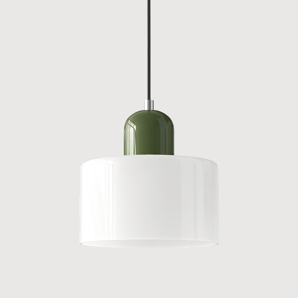 12-Inch Height Cylindrical Glass Shade Pendant Light Fixture | Temsk