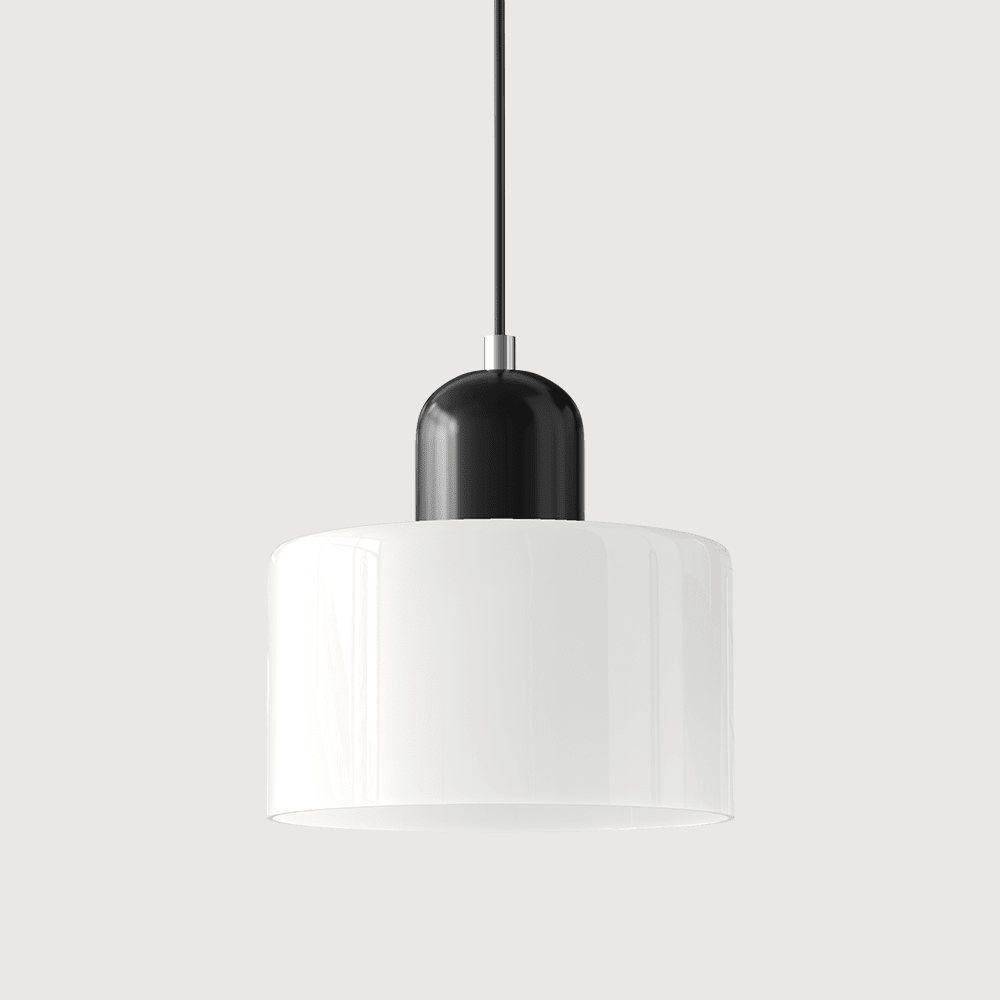 12-Inch Height Cylindrical Glass Shade Pendant Light Fixture | Temsk