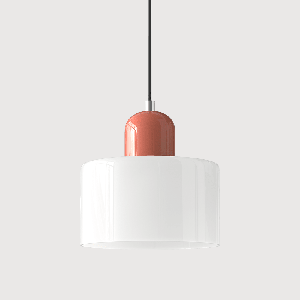 12-Inch Height Cylindrical Glass Shade Pendant Light Fixture | Temsk