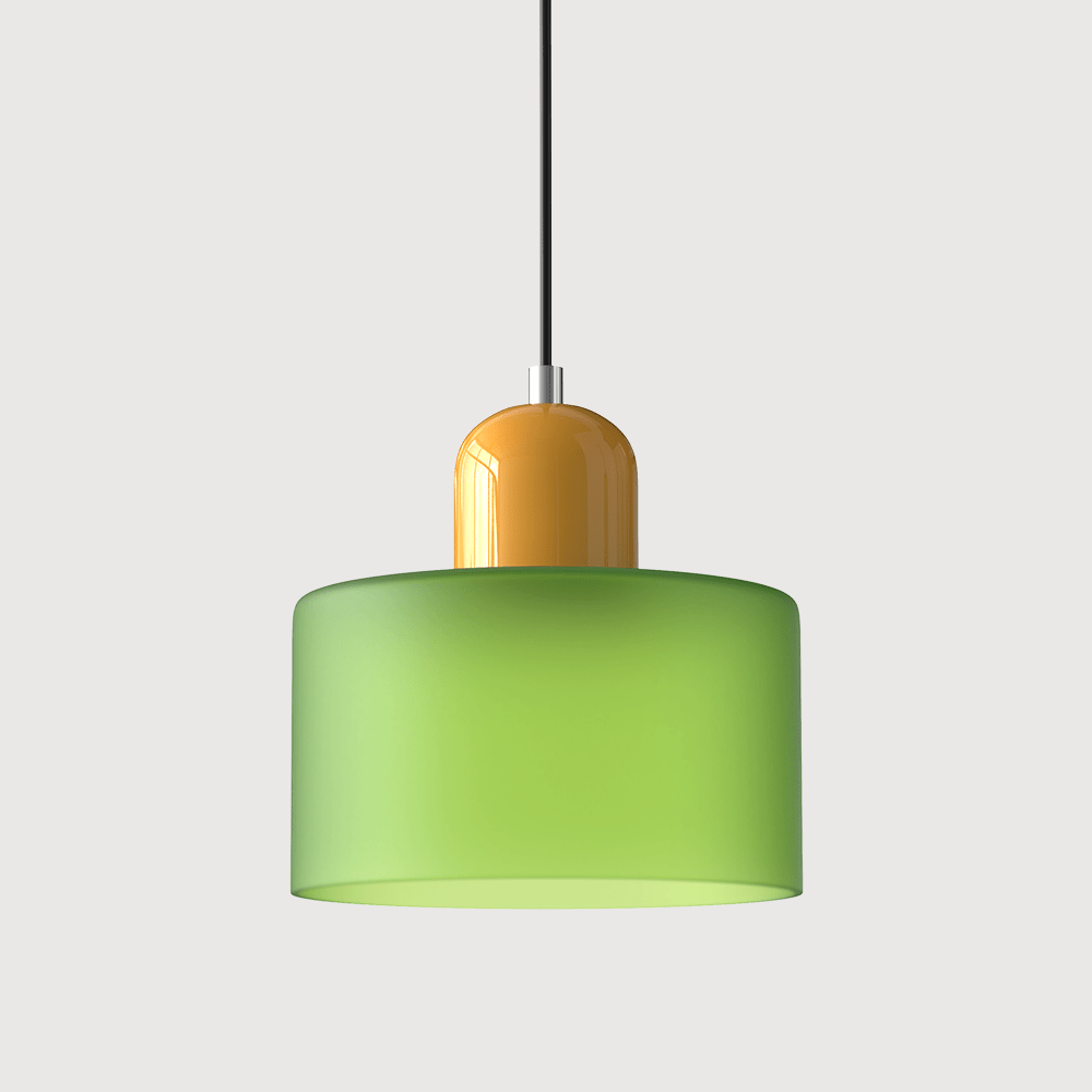 12-Inch Height Cylindrical Glass Shade Pendant Light Fixture | Temsk