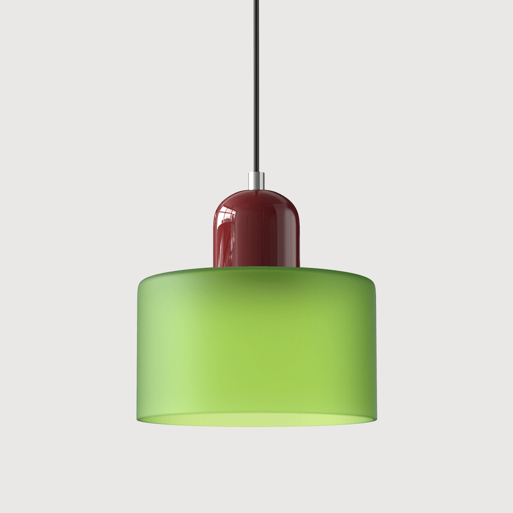 12-Inch Height Cylindrical Glass Shade Pendant Light Fixture | Temsk