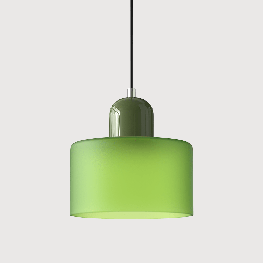 12-Inch Height Cylindrical Glass Shade Pendant Light Fixture | Temsk