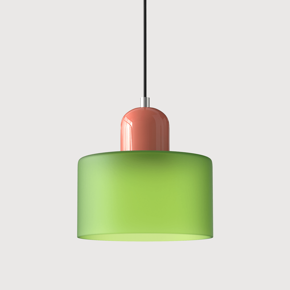 12-Inch Height Cylindrical Glass Shade Pendant Light Fixture | Temsk