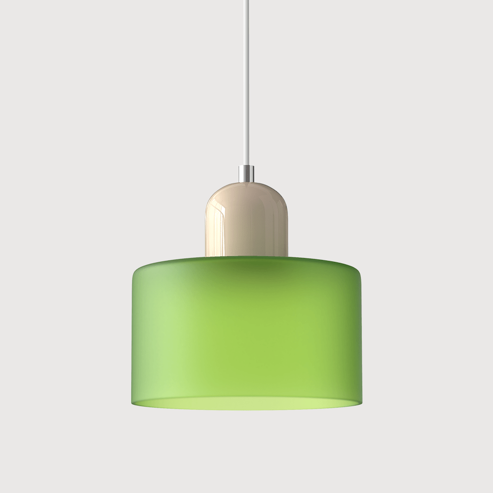 12-Inch Height Cylindrical Glass Shade Pendant Light Fixture | Temsk