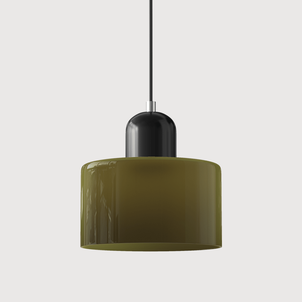 12-Inch Height Cylindrical Glass Shade Pendant Light Fixture | Temsk