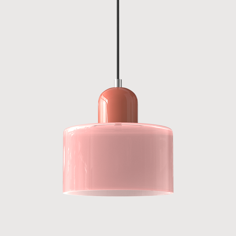 12-Inch Height Cylindrical Glass Shade Pendant Light Fixture | Temsk