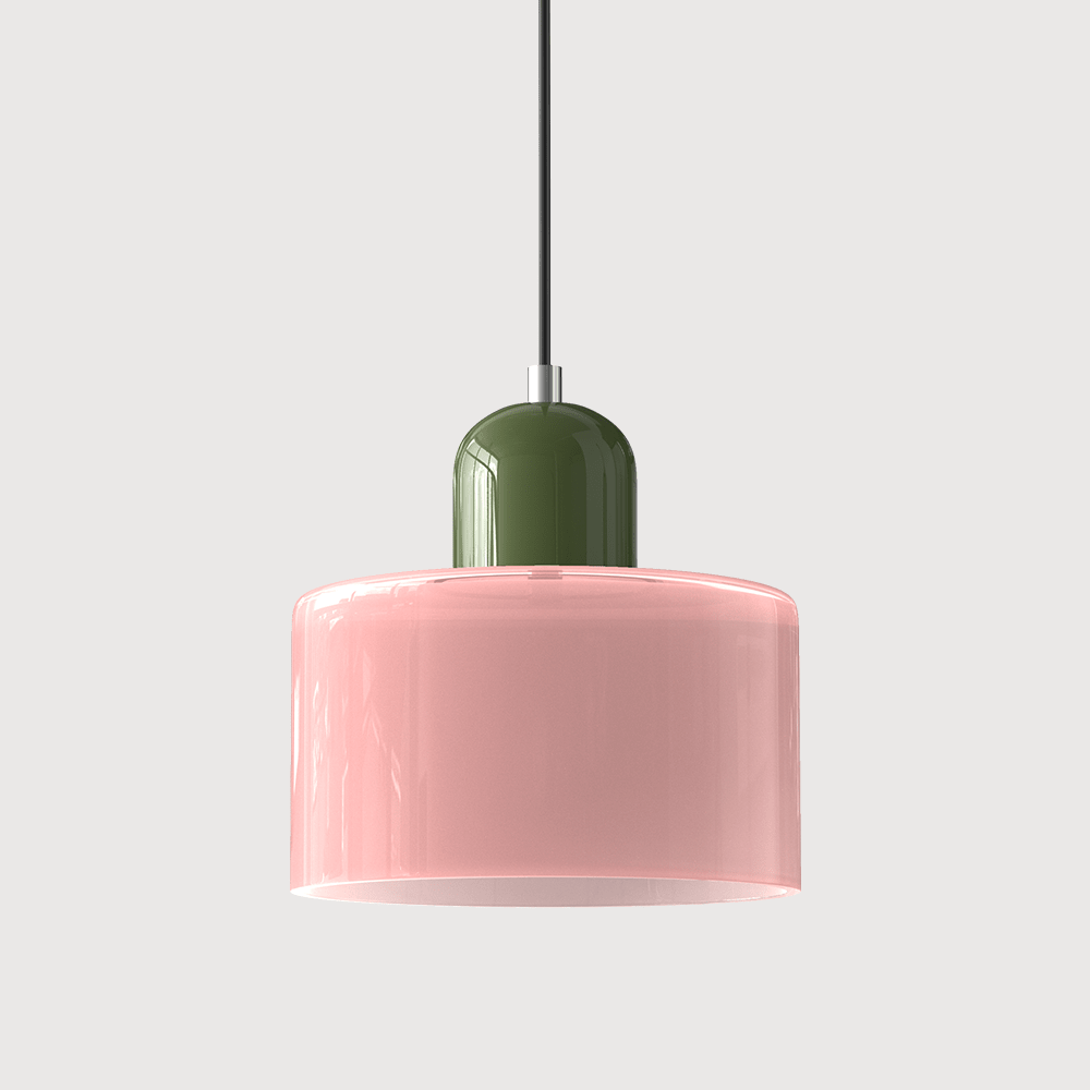 12-Inch Height Cylindrical Glass Shade Pendant Light Fixture | Temsk