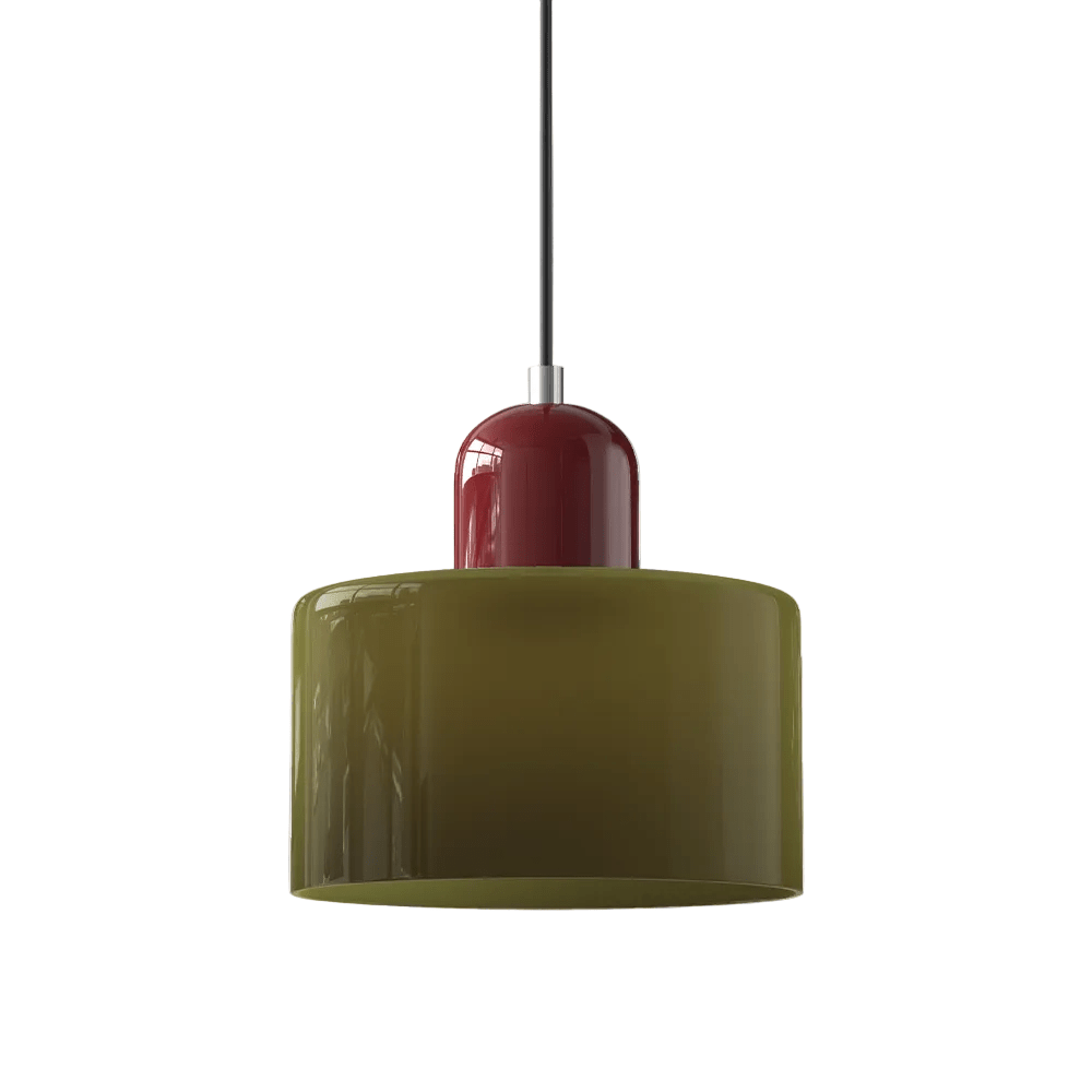 12-Inch Height Cylindrical Glass Shade Pendant Light Fixture | Temsk