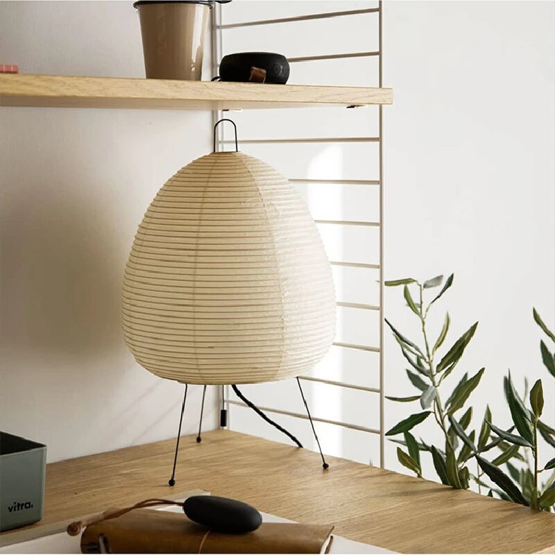 Japonská LED stolní lampa Hikari z rýžového papíru pro ložnici | Temsk