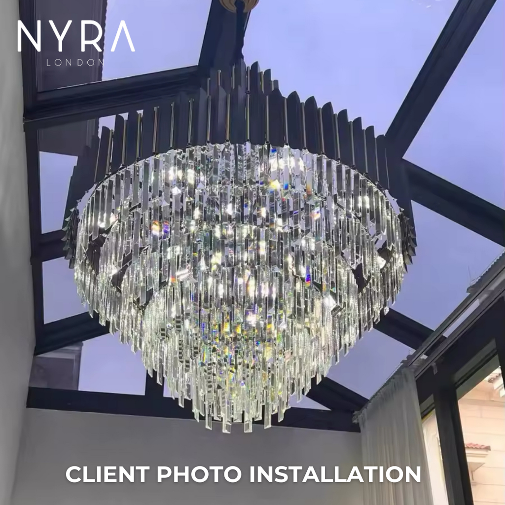 Selara Crystal Chandelier With K9 Crystal Modern LED Pendant Light | Temsk