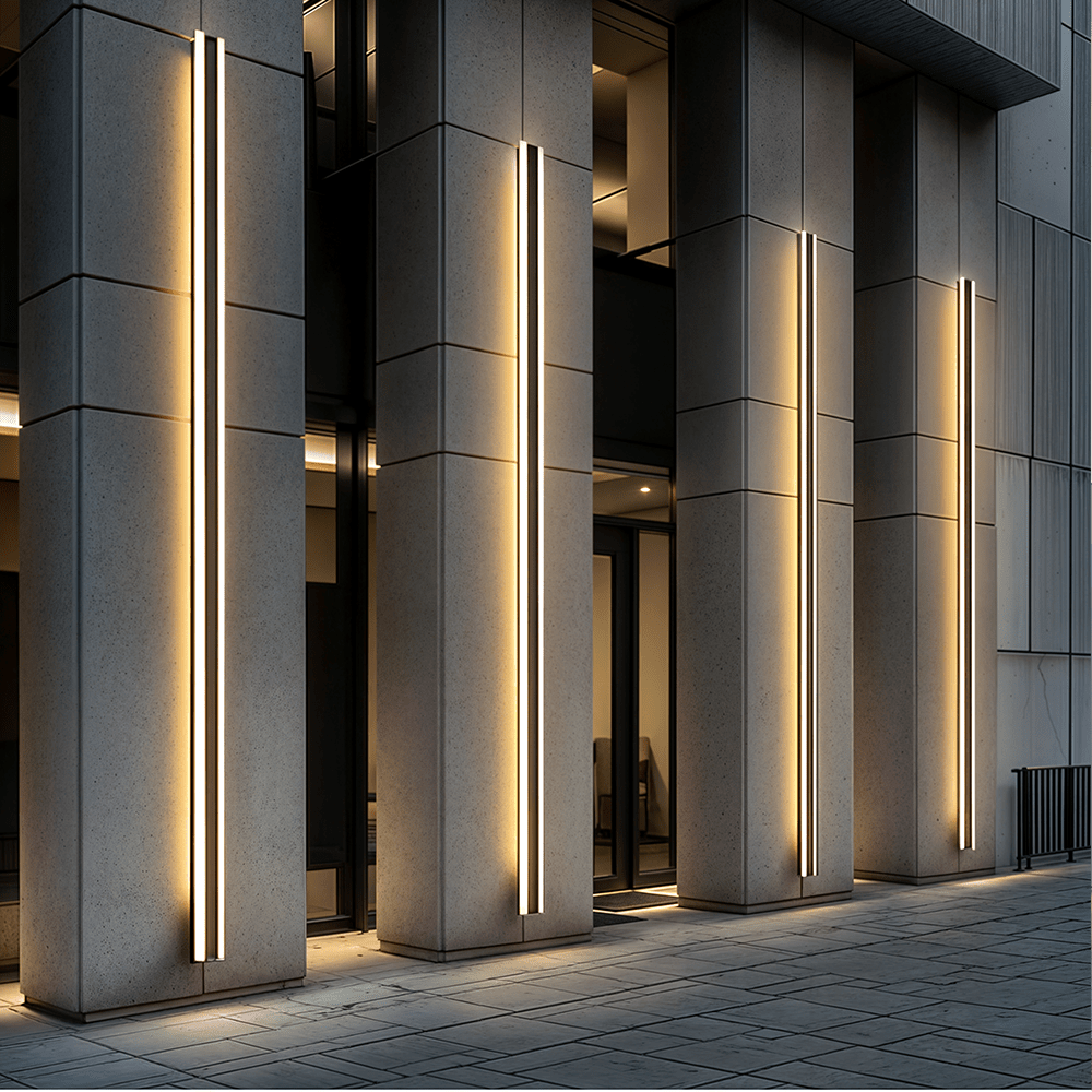Astrae Long-Strip Outdoor LED Wall Light in Aluminum for Homes and Businesses | Temsk