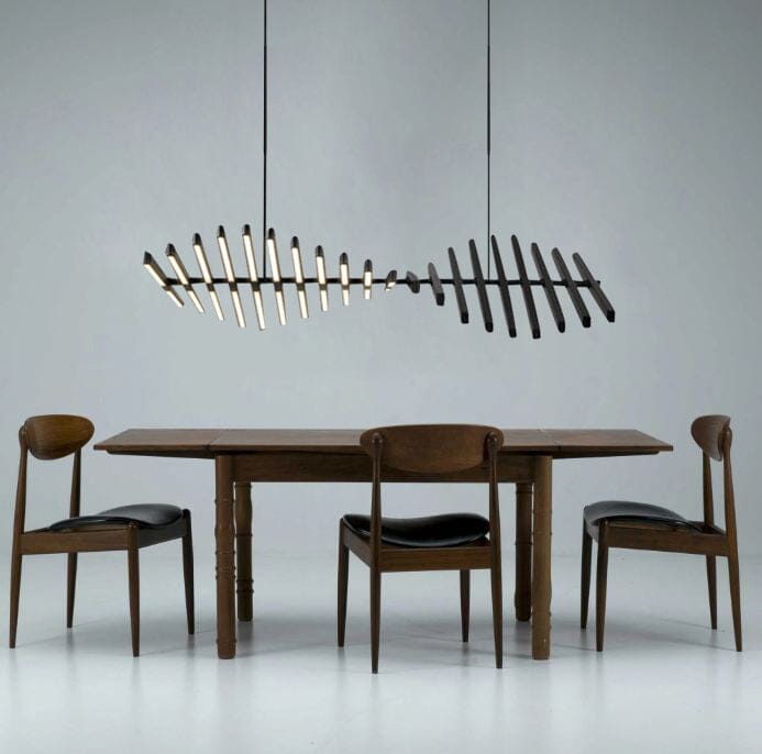 LatticeChord Chandelier Aluminum Modern Pendant With Remote And 40 E26/E27 Sockets | Temsk