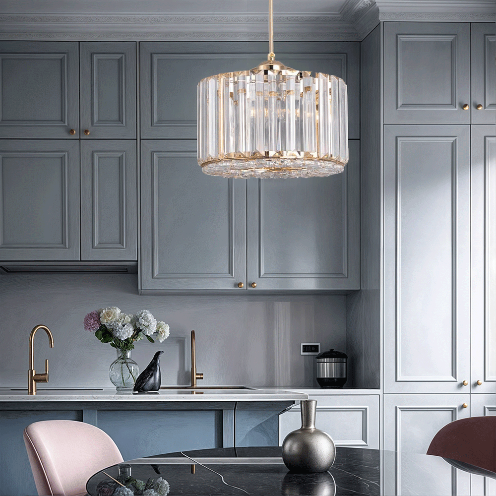 NovaCrystal Two-Tier Crystal Pendant Light With Angled Glass Prisms | Temsk