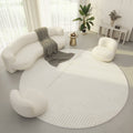 HavenWeave Soft Round Polyester Carpet With Subtle Geometric Accents For Home Office | Temsk