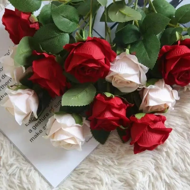 Aurelia Velvet Artificial Roses For Valentine's Day And Indoor Arrangements | Temsk