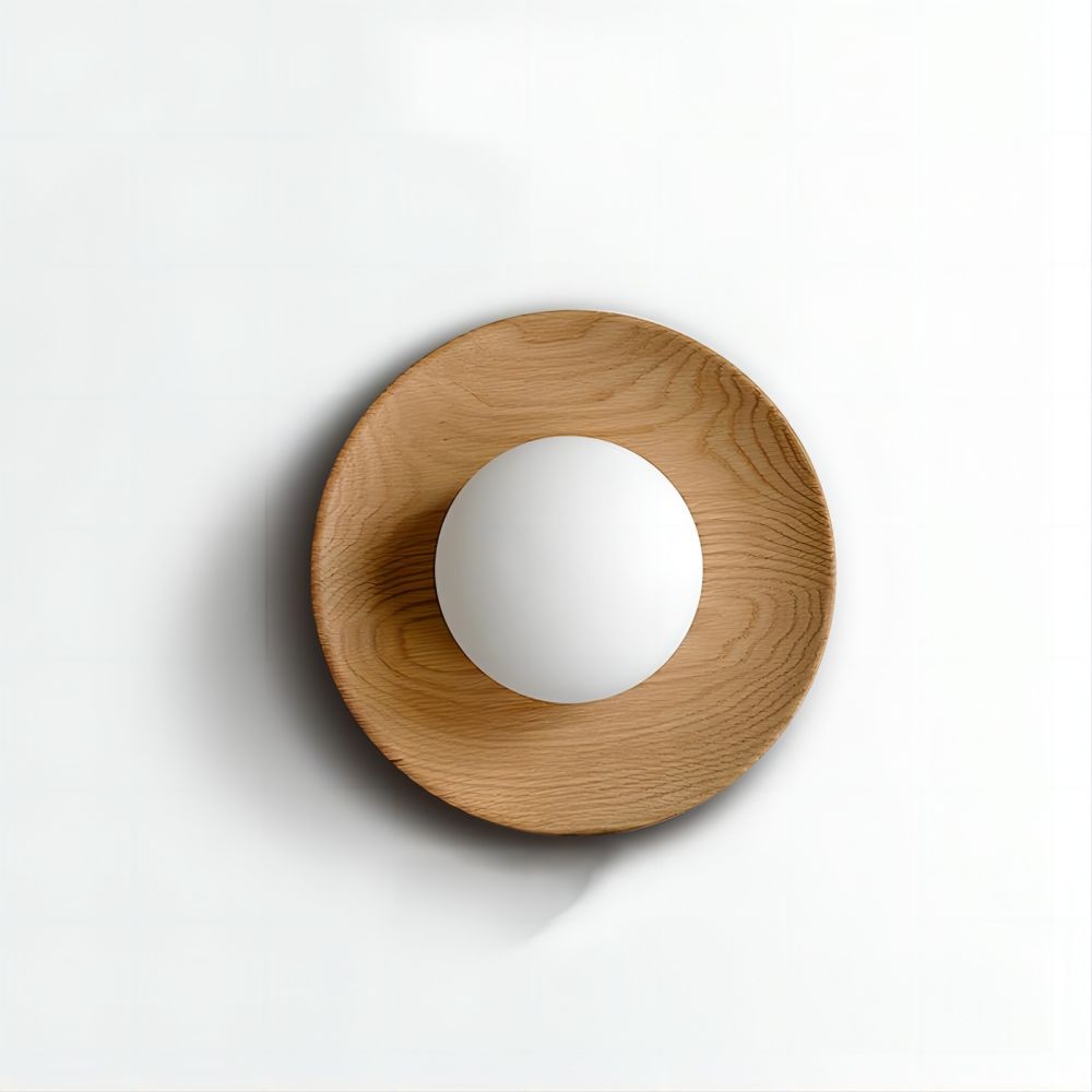 Minimal White Wall Lamp Featuring Natural Wood Accents For Any Room | Temsk