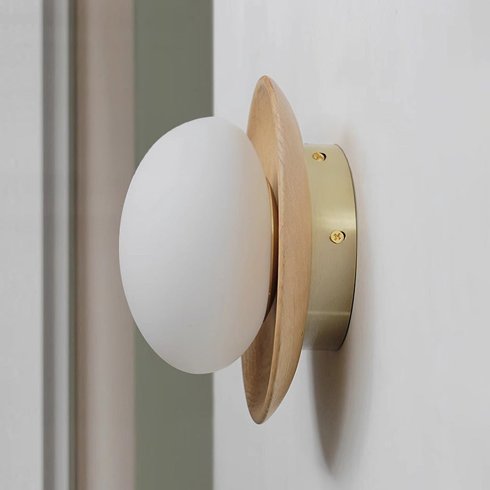 Minimal White Wall Lamp Featuring Natural Wood Accents For Any Room | Temsk