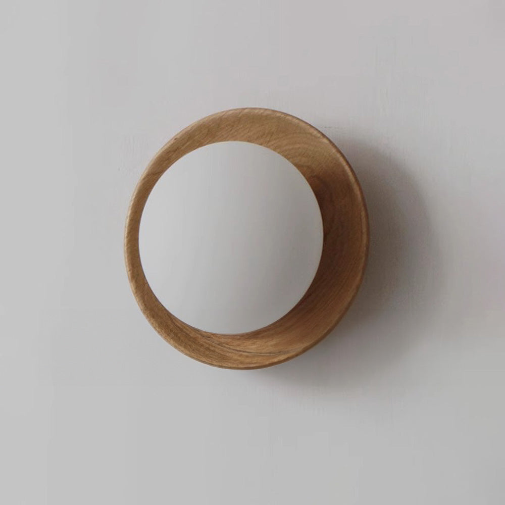 Minimal White Wall Lamp Featuring Natural Wood Accents For Any Room | Temsk