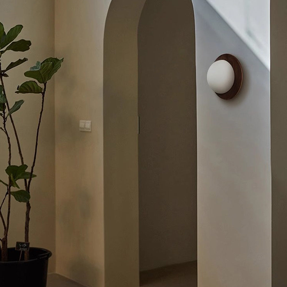 Minimal White Wall Lamp Featuring Natural Wood Accents For Any Room | Temsk