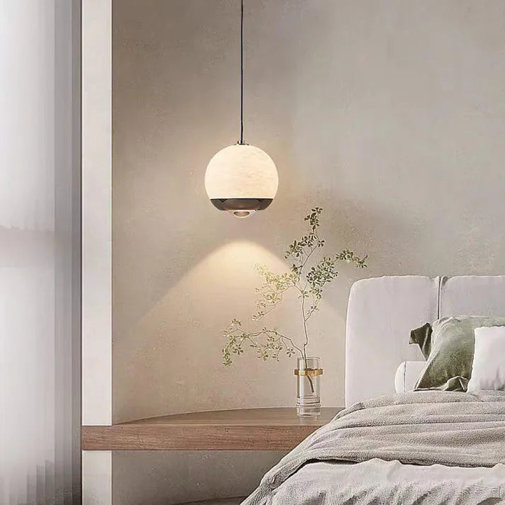 Solara Marble and Alabaster Luster Lamp in Scandinavian Style | Snurv | Temsk