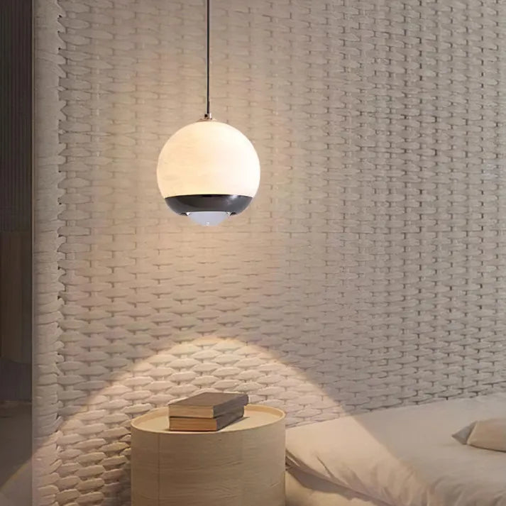 Solara Marble and Alabaster Luster Lamp in Scandinavian Style | Snurv | Temsk