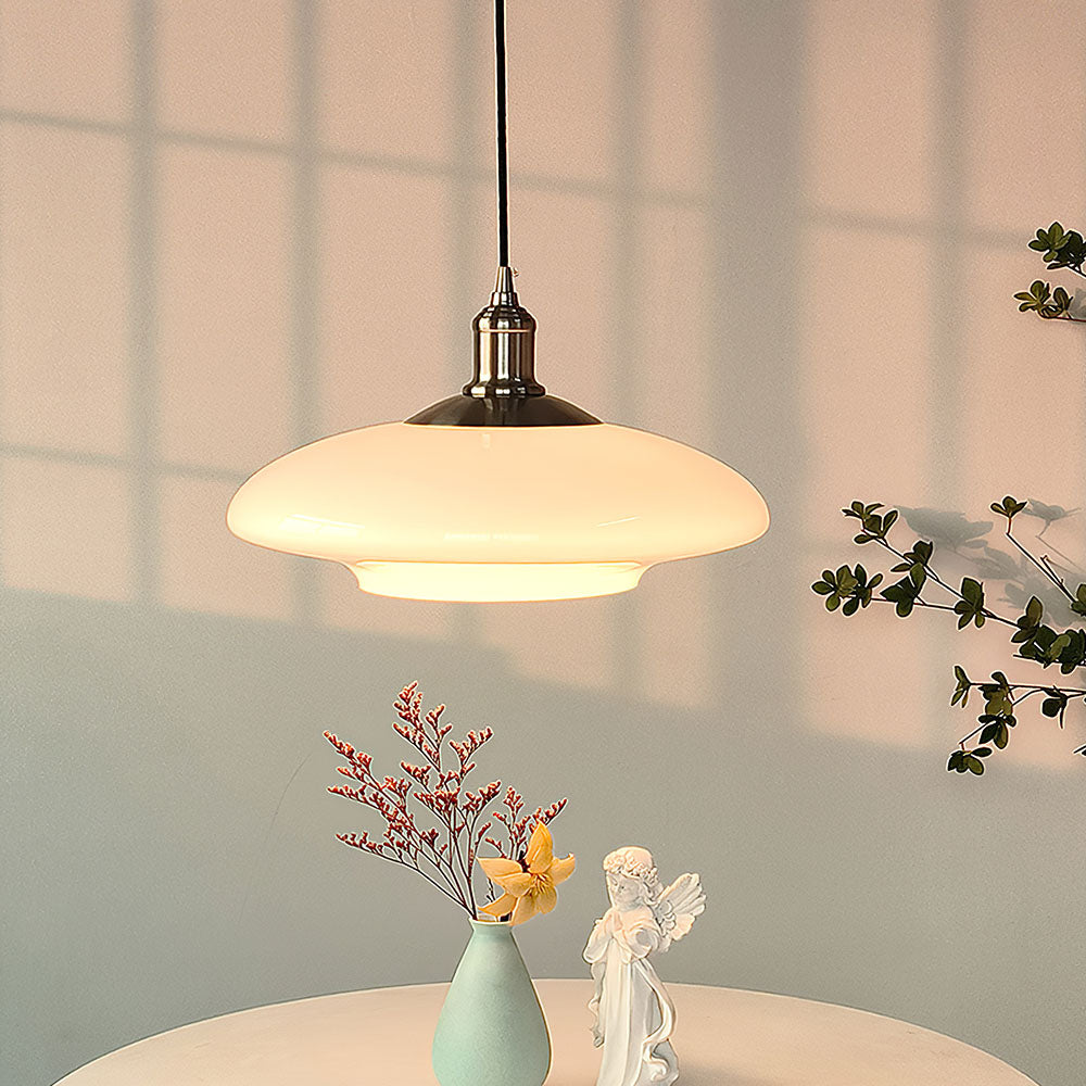 Aurelia White Glass Pendant Light For Contemporary Kitchens | Snurv | Temsk