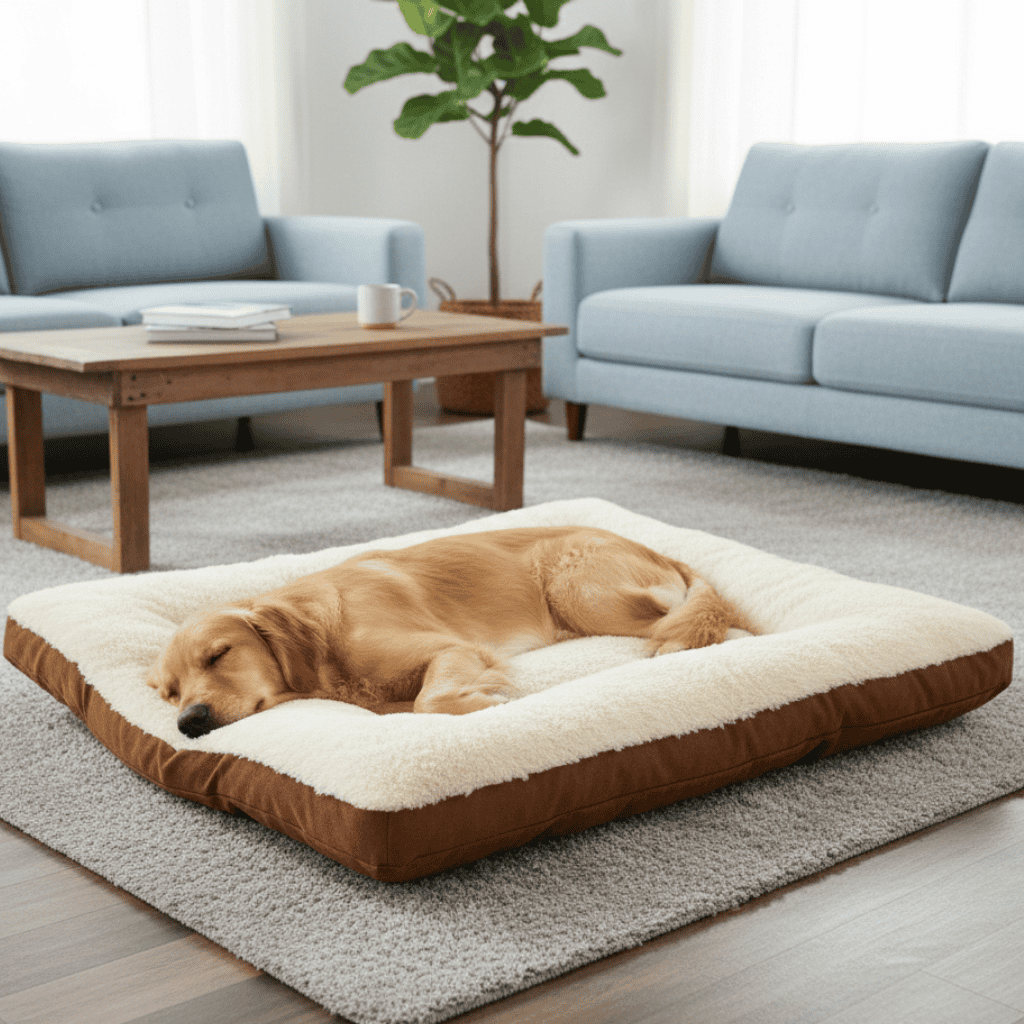 NebulaPaws Soft Dog Bed With Supportive Foam And Cotton Cover | Temsk