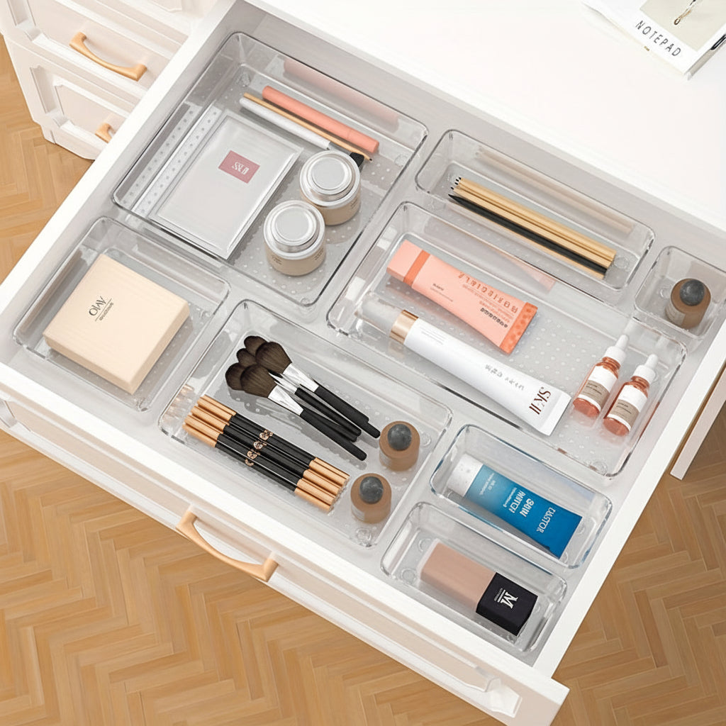 Plastic Drawer Organizer Tray Set For Kitchen, Office And Bathroom | Temsk
