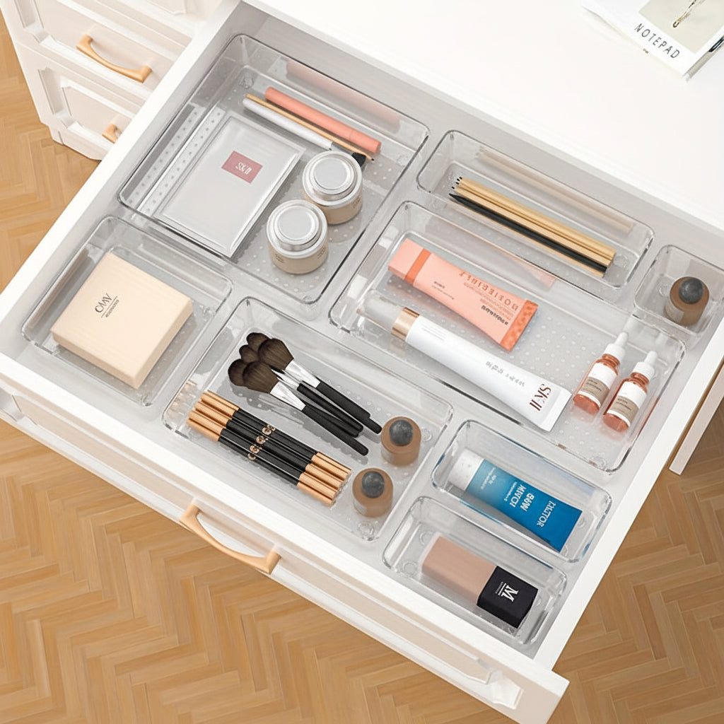 Plastic Drawer Organizer Tray Set For Kitchen, Office And Bathroom | Temsk