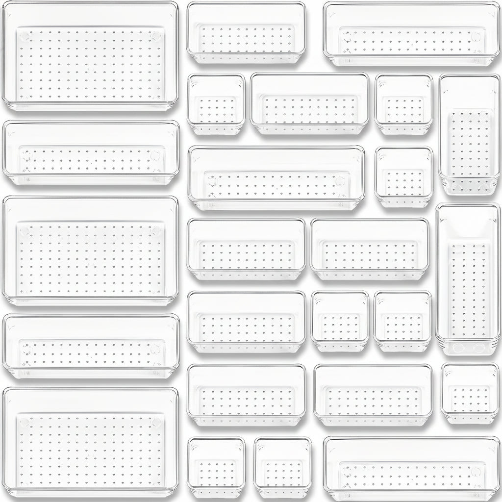 Plastic Drawer Organizer Tray Set For Kitchen, Office And Bathroom | Temsk