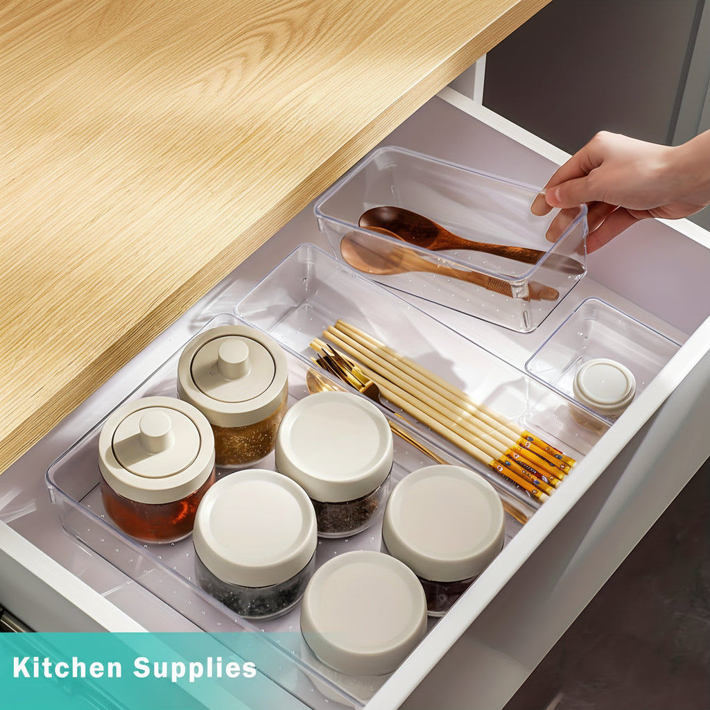 Plastic Drawer Organizer Tray Set For Kitchen, Office And Bathroom | Temsk