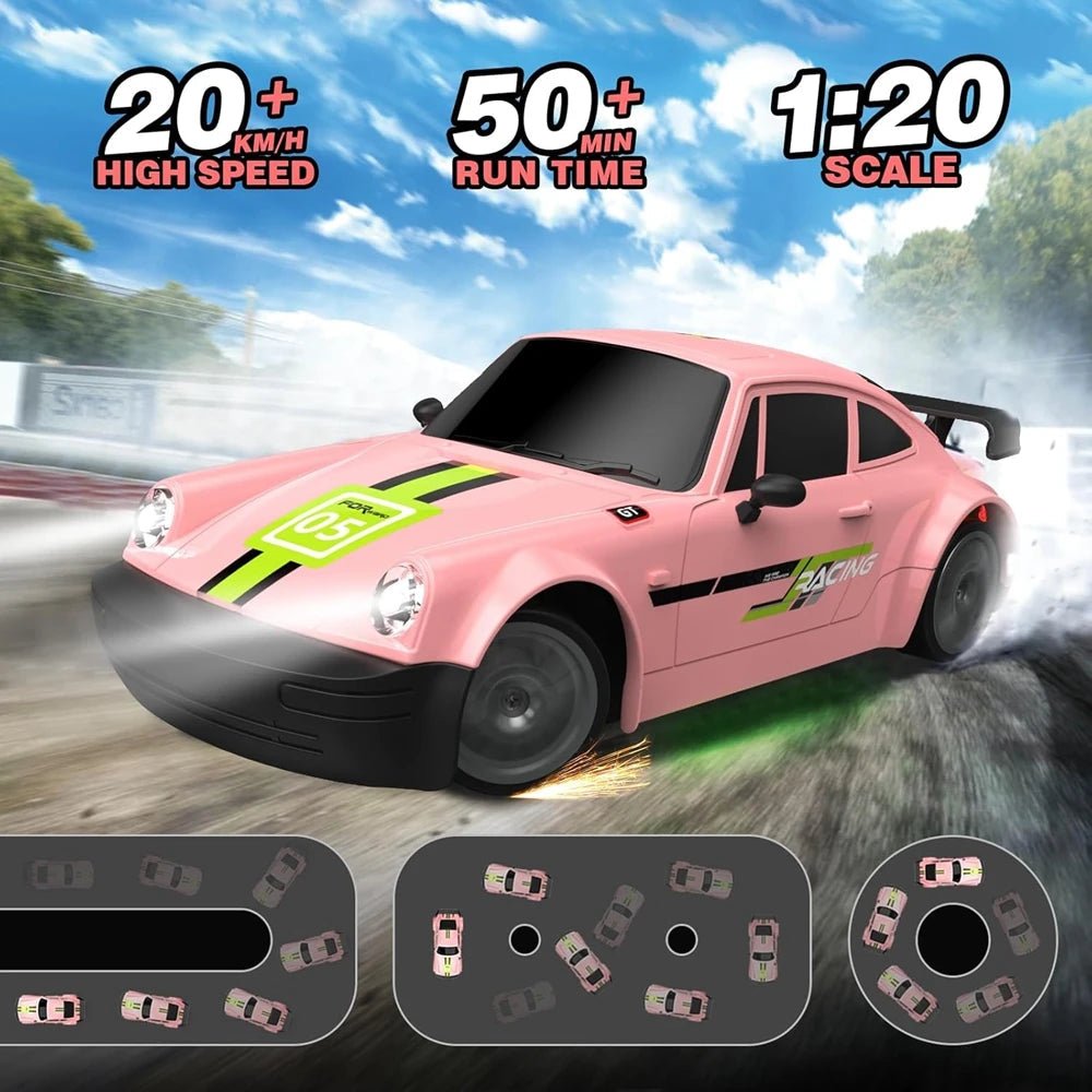 DriftNova 1:20 vysokorychlostní 4WD RC driftovací auto s LED osvětlením | Temsk