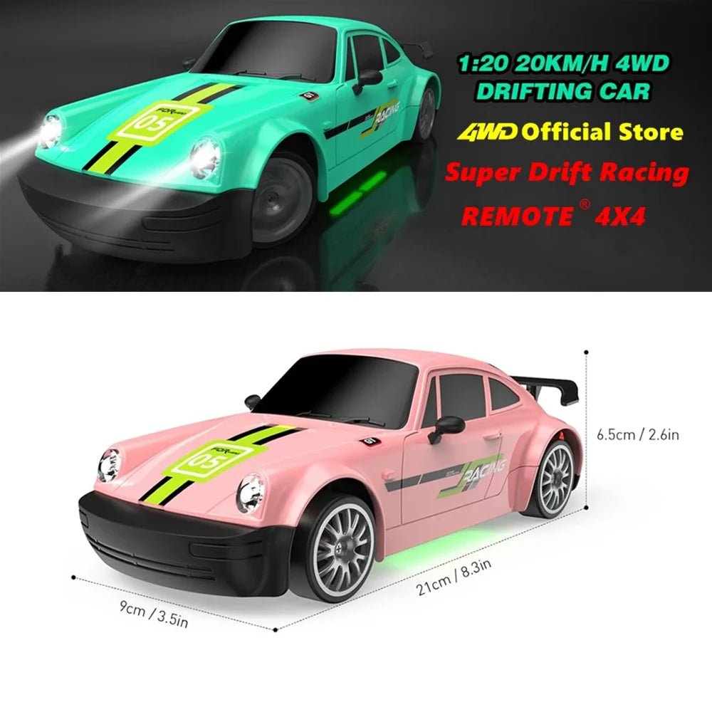 DriftNova 1:20 vysokorychlostní 4WD RC driftovací auto s LED osvětlením | Temsk