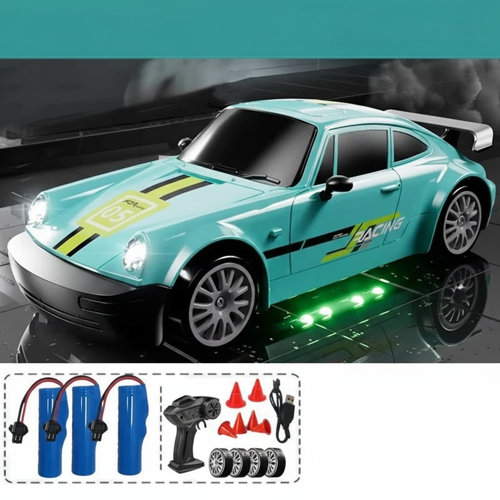 AeroPulse 1:24 High-Speed 4WD RC Drift Car With LED Lighting And Dual Tires | Temsk