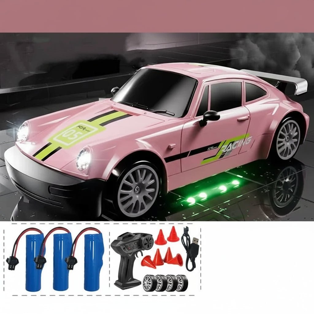AeroPulse 1:24 High-Speed 4WD RC Drift Car With LED Lighting And Dual Tires | Temsk