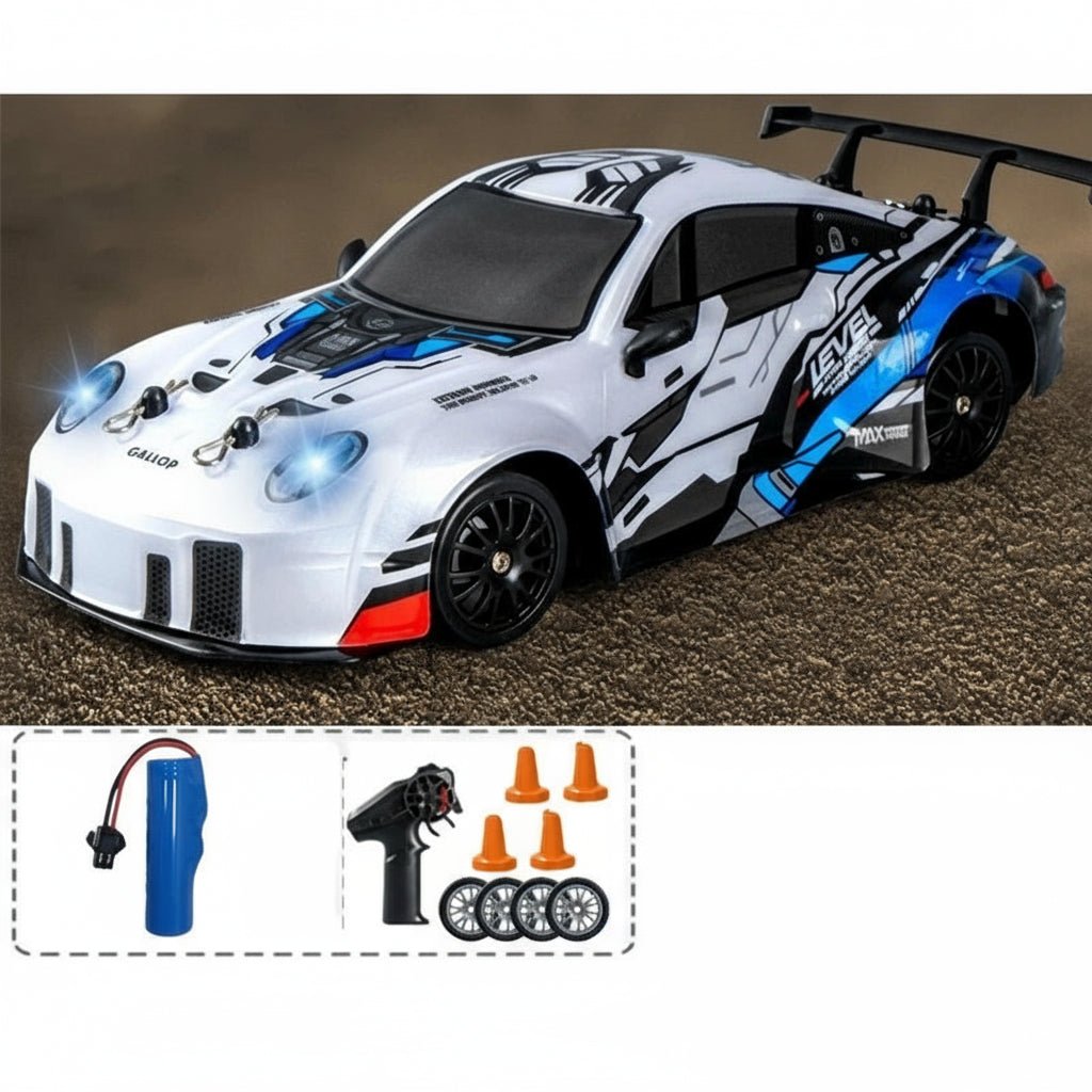 AeroPulse 1:24 High-Speed 4WD RC Drift Car With LED Lighting And Dual Tires | Temsk