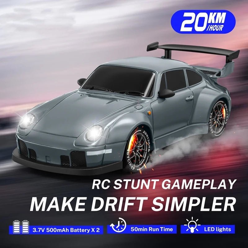 AeroPulse 1:24 High-Speed 4WD RC Drift Car With LED Lighting And Dual Tires | Temsk