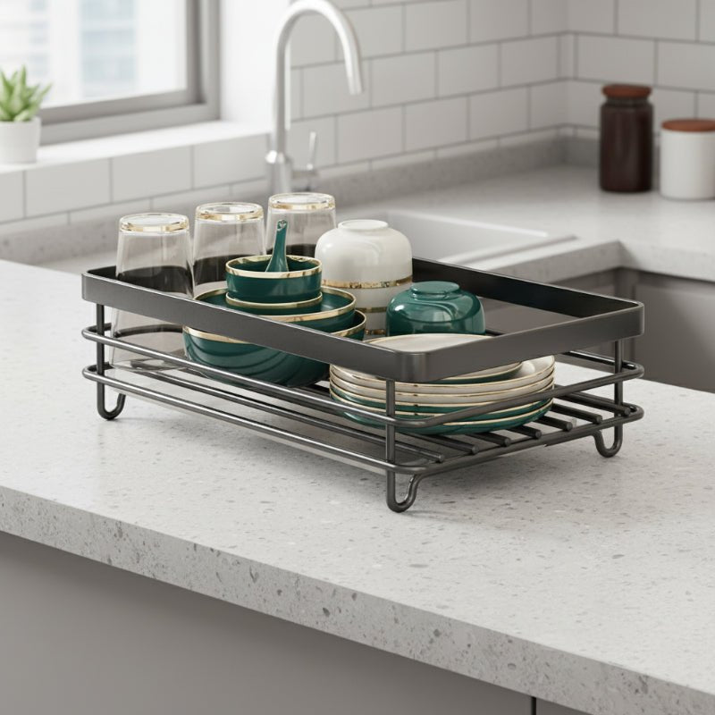CulinaCraft Foldable Stainless Steel Dish Rack For Space Saving Kitchens | Temsk