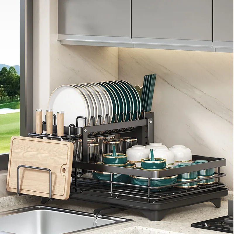 CulinaCraft Foldable Stainless Steel Dish Rack For Space Saving Kitchens | Temsk