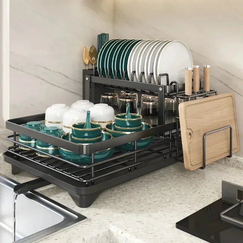 CulinaCraft Foldable Stainless Steel Dish Rack For Space Saving Kitchens | Temsk